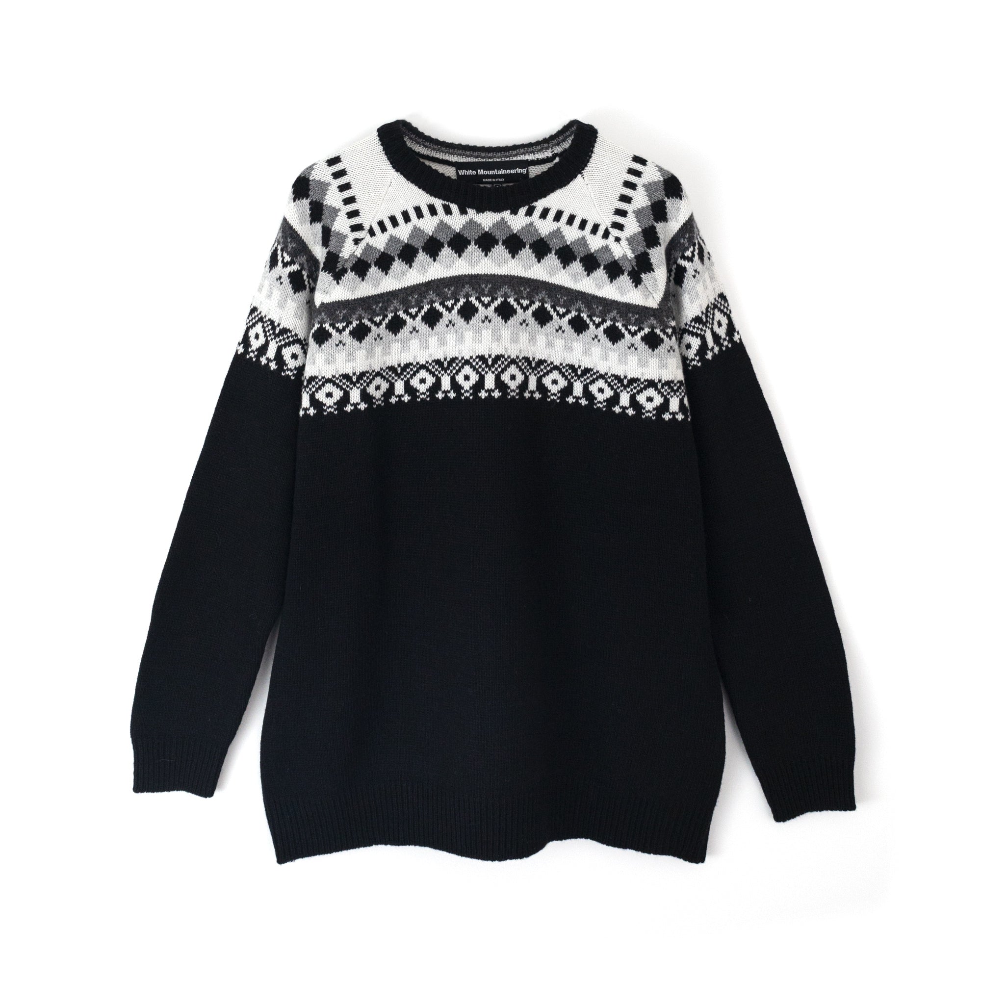 White Mountaineering 】NORDIC PATTERN CREWNECK KNIT BLACK – All