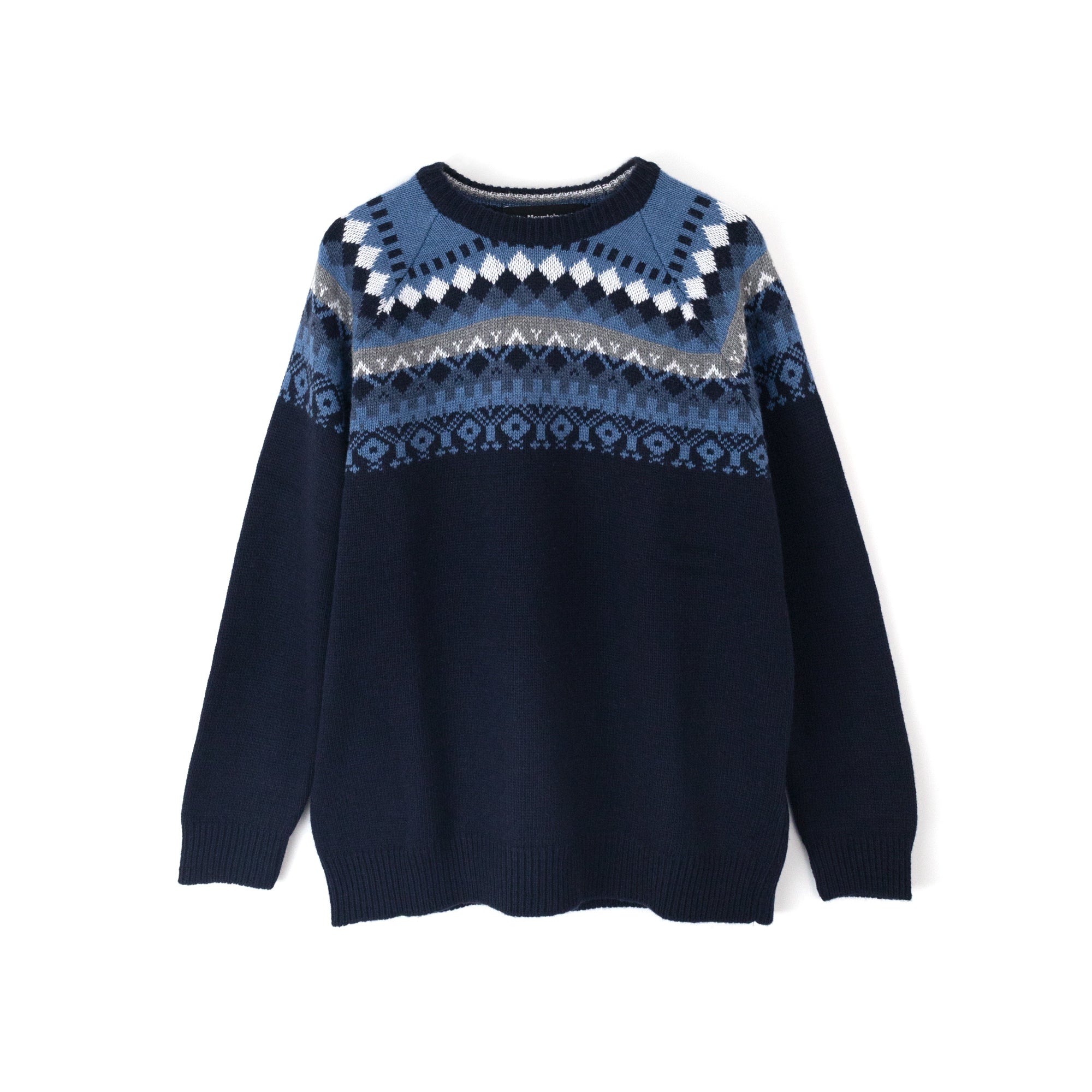 White Mountaineering 】NORDIC PETTERN CREWNECK KNIT NAVY – All